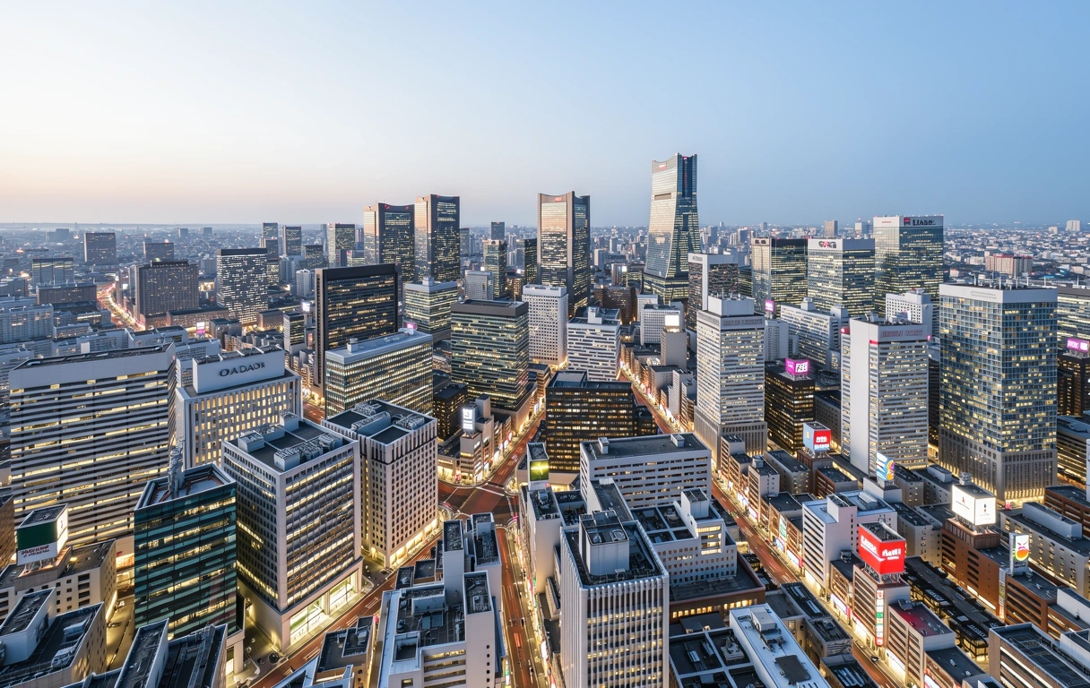 Osaka urban business district